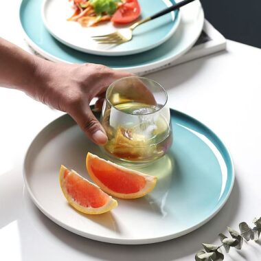 Nordic gradient ceramic plates and dishes crockery