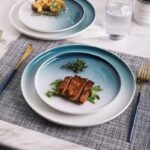 Nordic gradient ceramic plates and dishes crockery