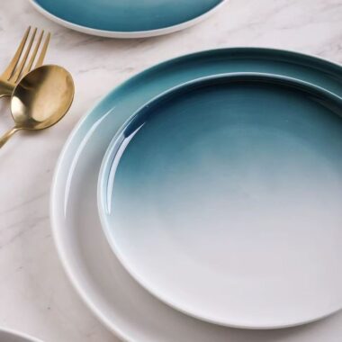 Nordic gradient ceramic plates and dishes crockery