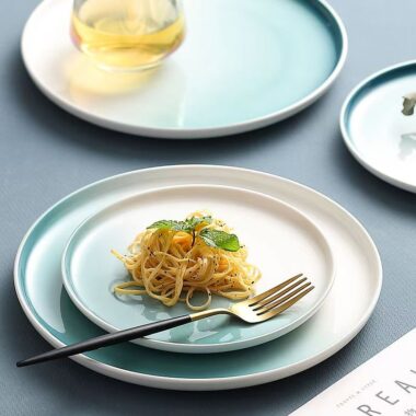 Nordic gradient ceramic plates and dishes crockery