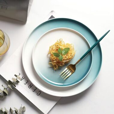 Nordic gradient ceramic plates and dishes crockery