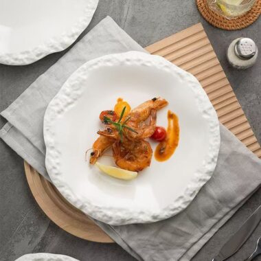 Rock-texture ceramic steak plates & dishes crockery