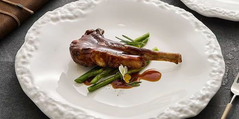Rock-texture ceramic steak plates & dishes crockery