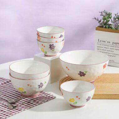 Stylish underglaze ceramic bowls crockery for home dining