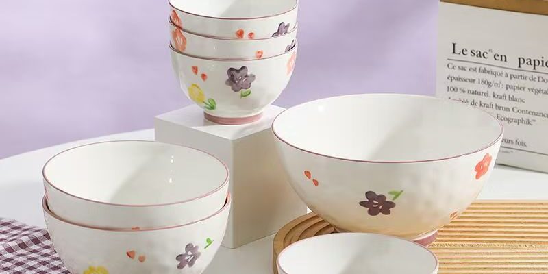 Stylish underglaze ceramic bowls crockery for home dining