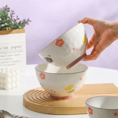 Stylish underglaze ceramic bowls crockery for home dining