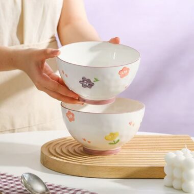 Stylish underglaze ceramic bowls crockery for home dining