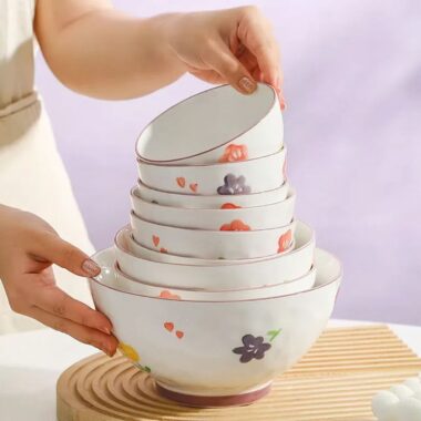 Stylish underglaze ceramic bowls crockery for home dining