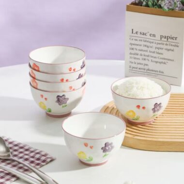 Stylish underglaze ceramic bowls crockery for home dining
