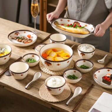 Vintage underglaze color dinner sets crockery for home