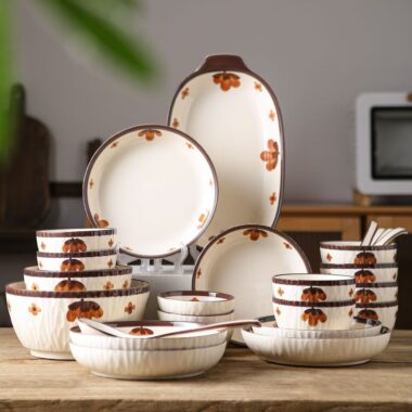 Vintage underglaze color dinner sets crockery for home