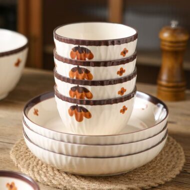 Vintage underglaze color dinner sets crockery for home