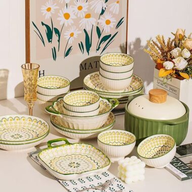Underglaze color ceramic dinner sets crockery for home use
