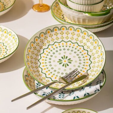 Underglaze color ceramic dinner sets crockery for home use