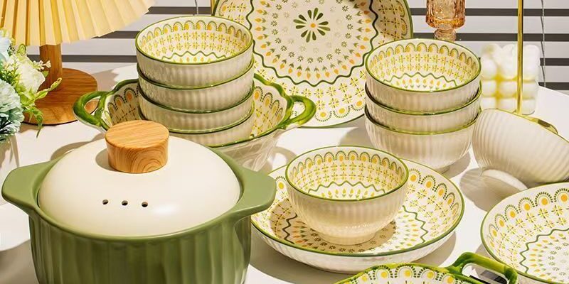 Underglaze color ceramic dinner sets crockery for home use