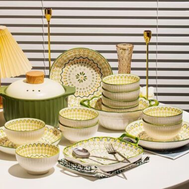 Underglaze color ceramic dinner sets crockery for home use