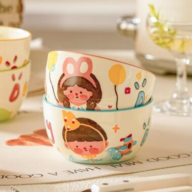 Underglaze parent-child ceramic bowls crockery for home