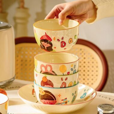 Underglaze parent-child ceramic bowls crockery for home