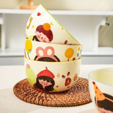 Underglaze parent-child ceramic bowls crockery for home