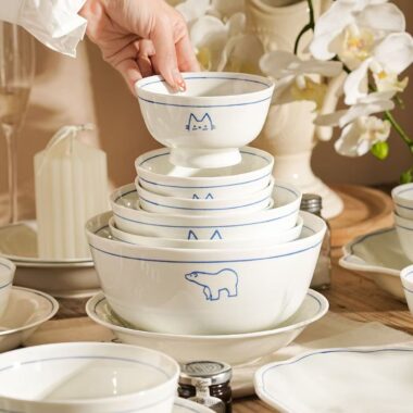 Vintage underglaze animal pattern crockery dinner sets