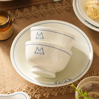 Vintage underglaze animal pattern crockery dinner sets