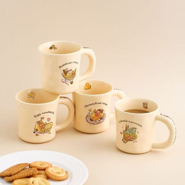 Vintage cream ice-cream ceramic cups & mugs crockery