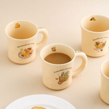 Vintage cream ice-cream ceramic cups & mugs crockery