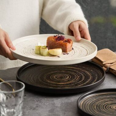 Vintage creative ceramic steak plates & dishes crockery