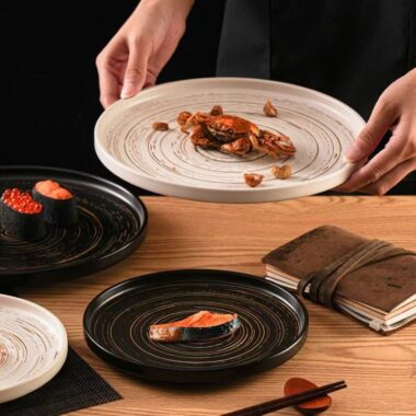 Vintage creative ceramic steak plates & dishes crockery