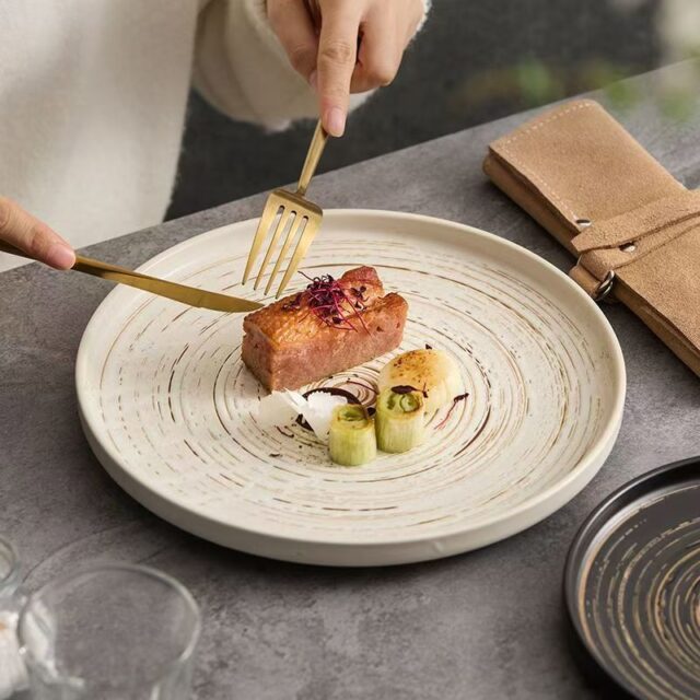 Vintage creative ceramic steak plates & dishes crockery