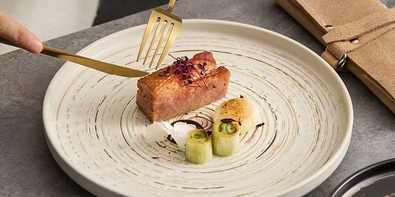 Vintage creative ceramic steak plates & dishes crockery