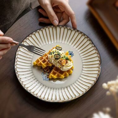 Vintage irregular embossed ceramic plates & dishes crockery