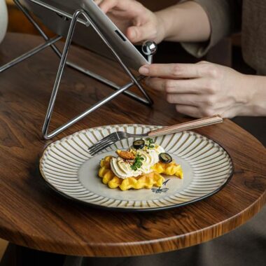 Vintage irregular embossed ceramic plates & dishes crockery