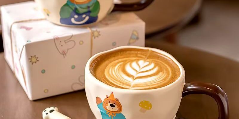 Cute bear cartoon couple ceramic crockery coffee mugs