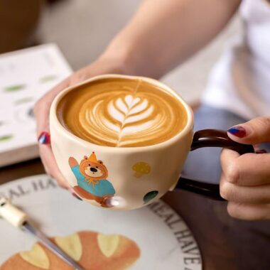 Cute bear cartoon couple ceramic crockery coffee mugs