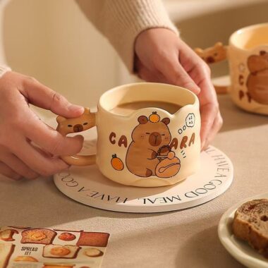 Cute capybara cartoon ceramic crockery mugs for home