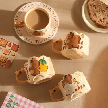 Cute capybara cartoon ceramic crockery mugs for home