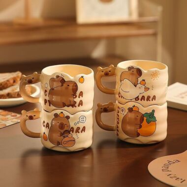 Cute capybara cartoon ceramic crockery mugs for home