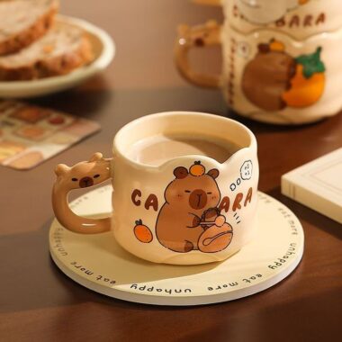 Cute capybara cartoon ceramic crockery mugs for home
