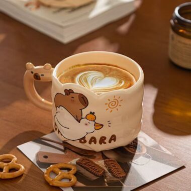 Cute capybara cartoon ceramic crockery mugs for home