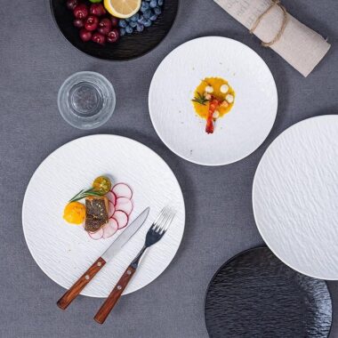 Luxury matte ceramic crockery shallow steak plates