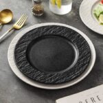 Creative round ceramic crockery steak plates for home dining