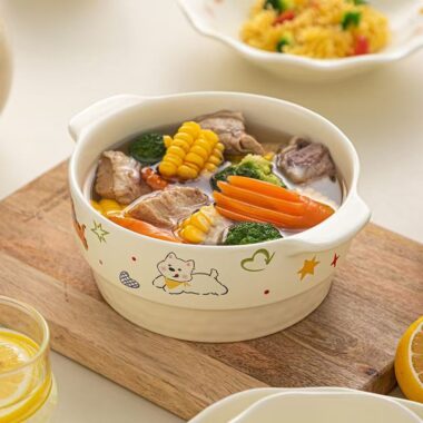 Cute cartoon couple ceramic crockery dinner sets for home