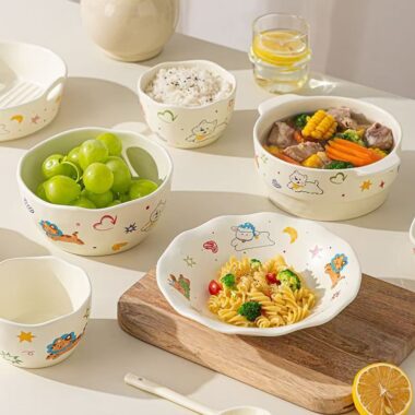 Cute cartoon couple ceramic crockery dinner sets for home