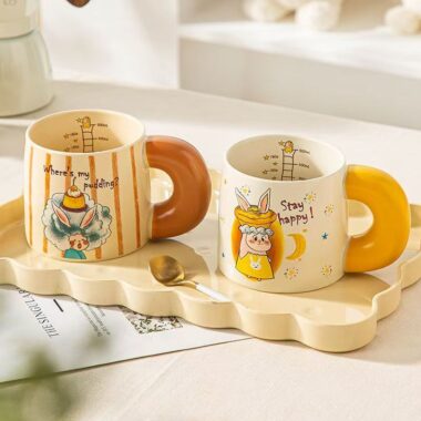 Cute cartoon creative ceramic crockery coffee mugs for home