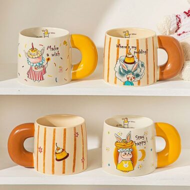 Cute cartoon creative ceramic crockery coffee mugs for home