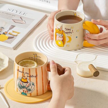 Cute cartoon creative ceramic crockery coffee mugs for home
