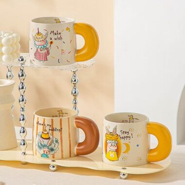 Cute cartoon creative ceramic crockery coffee mugs for home