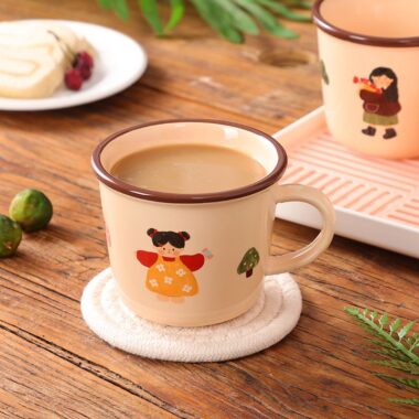 Cute cartoon family thick ceramic crockery mugs for home