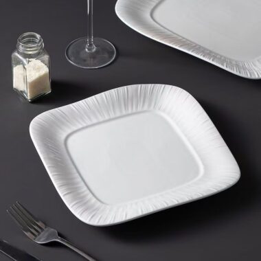 Square European underglaze color ceramic crockery plates